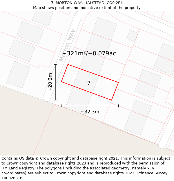 7, MORTON WAY, HALSTEAD, CO9 2BH: Plot and title map