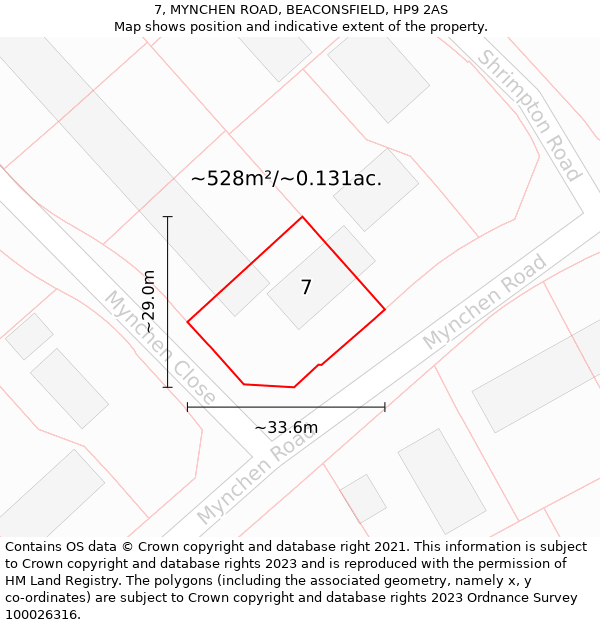 7, MYNCHEN ROAD, BEACONSFIELD, HP9 2AS: Plot and title map