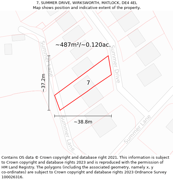 7, SUMMER DRIVE, WIRKSWORTH, MATLOCK, DE4 4EL: Plot and title map