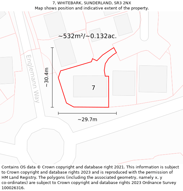 7, WHITEBARK, SUNDERLAND, SR3 2NX: Plot and title map