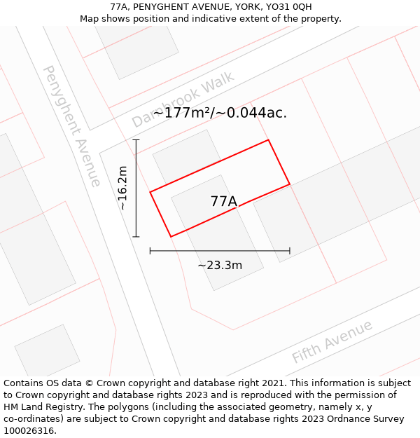77A, PENYGHENT AVENUE, YORK, YO31 0QH: Plot and title map