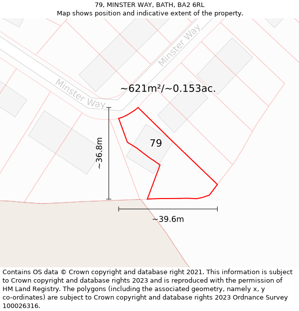 79, MINSTER WAY, BATH, BA2 6RL: Plot and title map