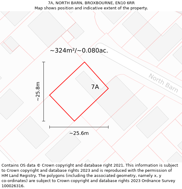 7A, NORTH BARN, BROXBOURNE, EN10 6RR: Plot and title map