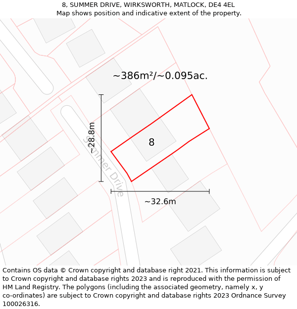 8, SUMMER DRIVE, WIRKSWORTH, MATLOCK, DE4 4EL: Plot and title map