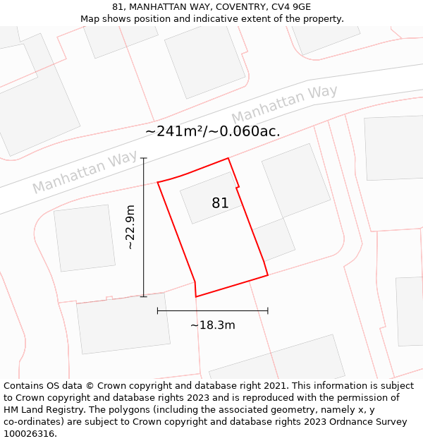 81, MANHATTAN WAY, COVENTRY, CV4 9GE: Plot and title map