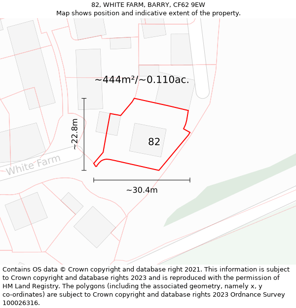 82, WHITE FARM, BARRY, CF62 9EW: Plot and title map