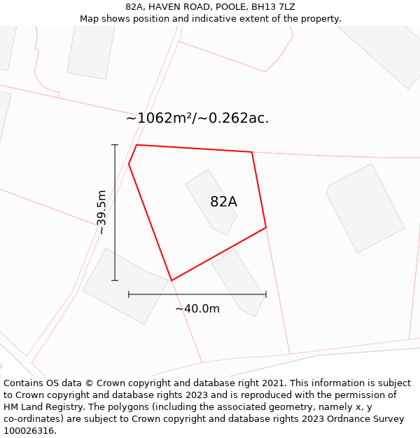 82A, HAVEN ROAD, POOLE, BH13 7LZ: Plot and title map
