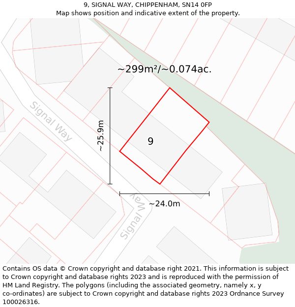 9, SIGNAL WAY, CHIPPENHAM, SN14 0FP: Plot and title map