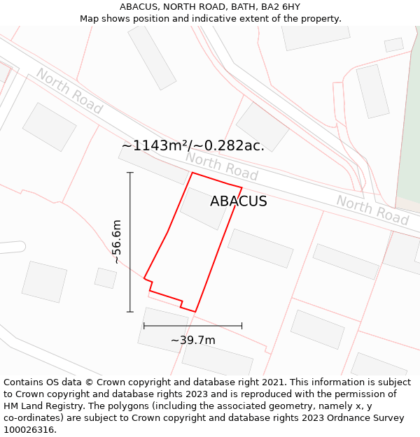 ABACUS, NORTH ROAD, BATH, BA2 6HY: Plot and title map