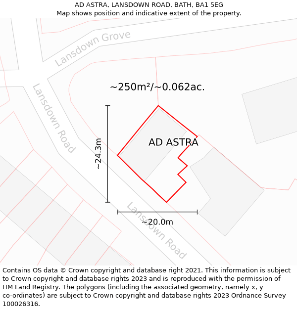 AD ASTRA, LANSDOWN ROAD, BATH, BA1 5EG: Plot and title map