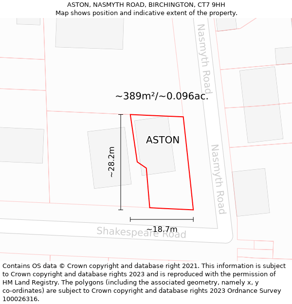 ASTON, NASMYTH ROAD, BIRCHINGTON, CT7 9HH: Plot and title map