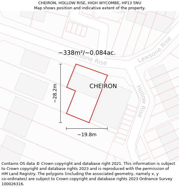 CHEIRON, HOLLOW RISE, HIGH WYCOMBE, HP13 5NU: Plot and title map