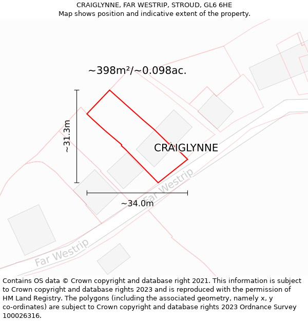 CRAIGLYNNE, FAR WESTRIP, STROUD, GL6 6HE: Plot and title map