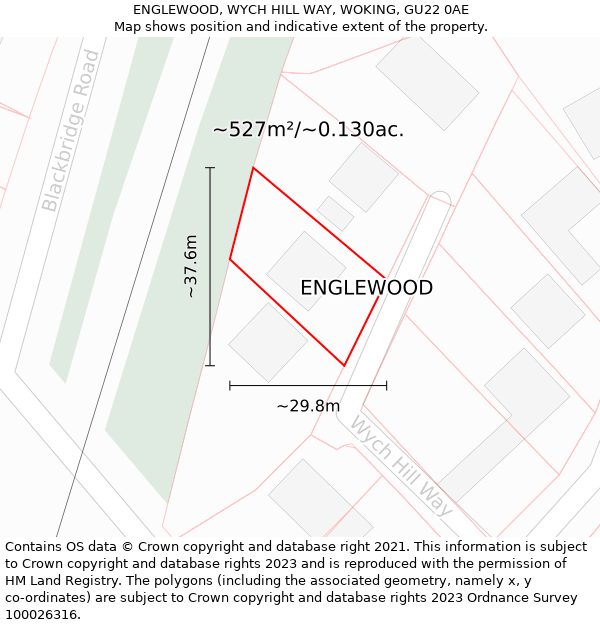 ENGLEWOOD, WYCH HILL WAY, WOKING, GU22 0AE: Plot and title map