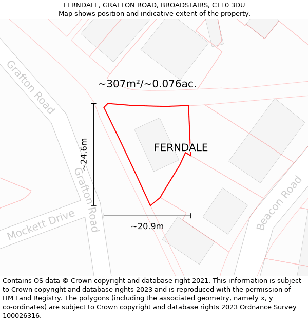 FERNDALE, GRAFTON ROAD, BROADSTAIRS, CT10 3DU: Plot and title map