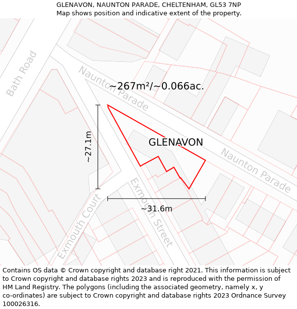 GLENAVON, NAUNTON PARADE, CHELTENHAM, GL53 7NP: Plot and title map