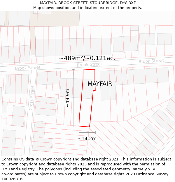 MAYFAIR, BROOK STREET, STOURBRIDGE, DY8 3XF: Plot and title map