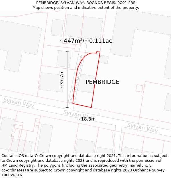 PEMBRIDGE, SYLVAN WAY, BOGNOR REGIS, PO21 2RS: Plot and title map