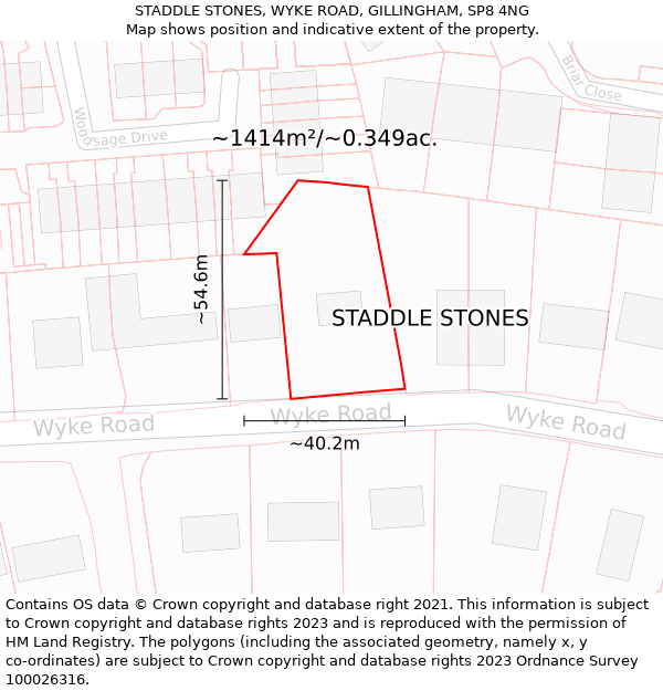 STADDLE STONES, WYKE ROAD, GILLINGHAM, SP8 4NG: Plot and title map