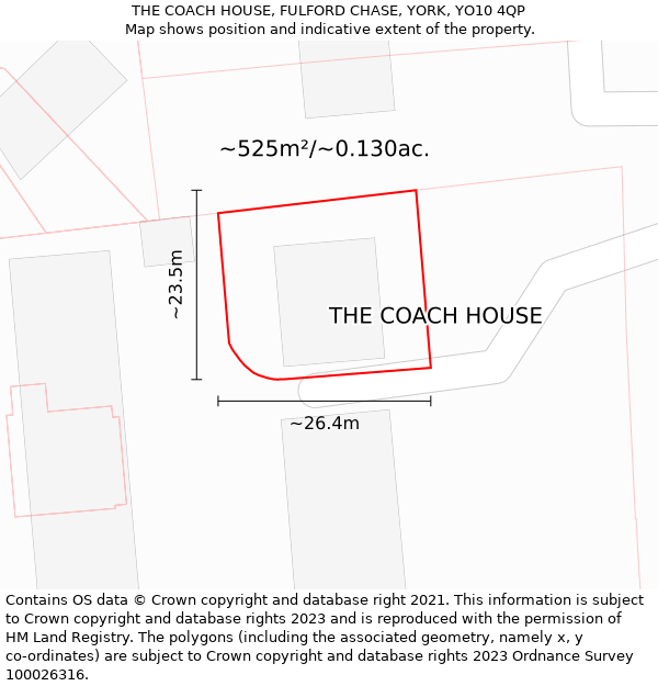 THE COACH HOUSE, FULFORD CHASE, YORK, YO10 4QP: Plot and title map