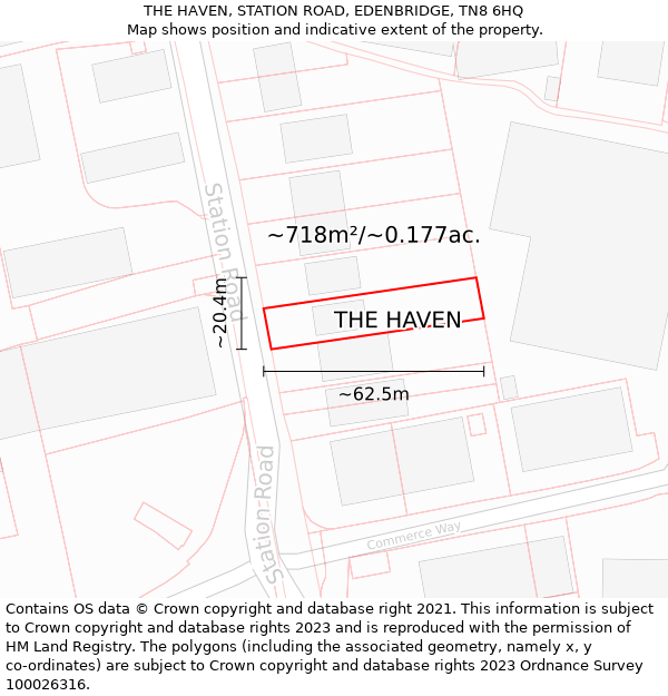 THE HAVEN, STATION ROAD, EDENBRIDGE, TN8 6HQ: Plot and title map
