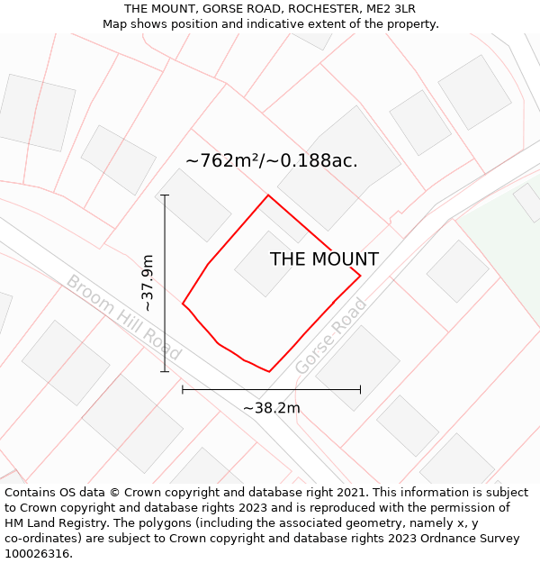 THE MOUNT, GORSE ROAD, ROCHESTER, ME2 3LR: Plot and title map
