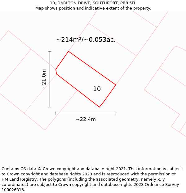 10, DARLTON DRIVE, SOUTHPORT, PR8 5FL: Plot and title map