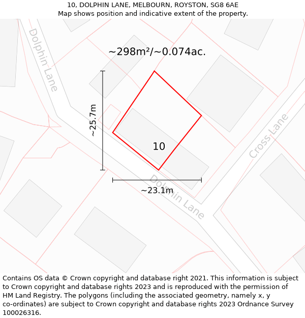 10, DOLPHIN LANE, MELBOURN, ROYSTON, SG8 6AE: Plot and title map