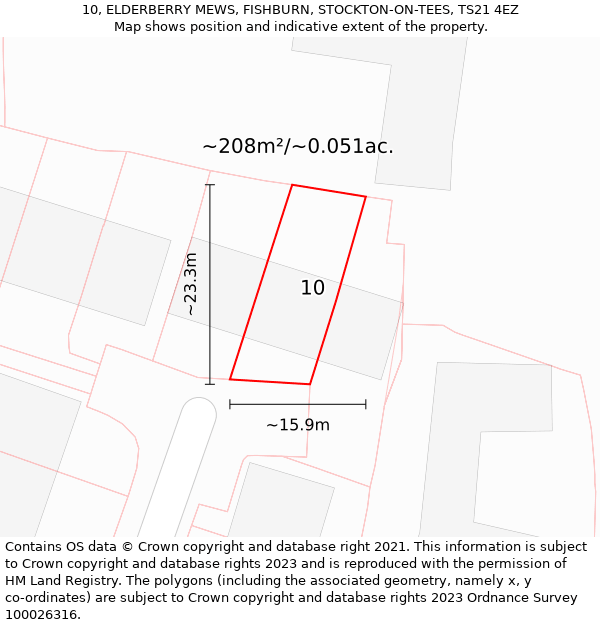 10, ELDERBERRY MEWS, FISHBURN, STOCKTON-ON-TEES, TS21 4EZ: Plot and title map