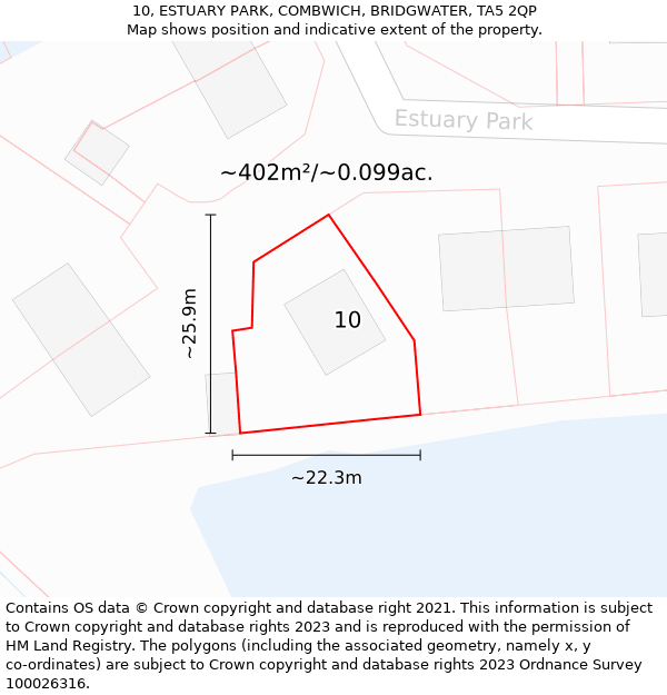 10, ESTUARY PARK, COMBWICH, BRIDGWATER, TA5 2QP: Plot and title map