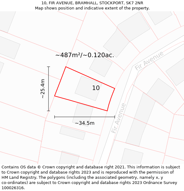 10, FIR AVENUE, BRAMHALL, STOCKPORT, SK7 2NR: Plot and title map