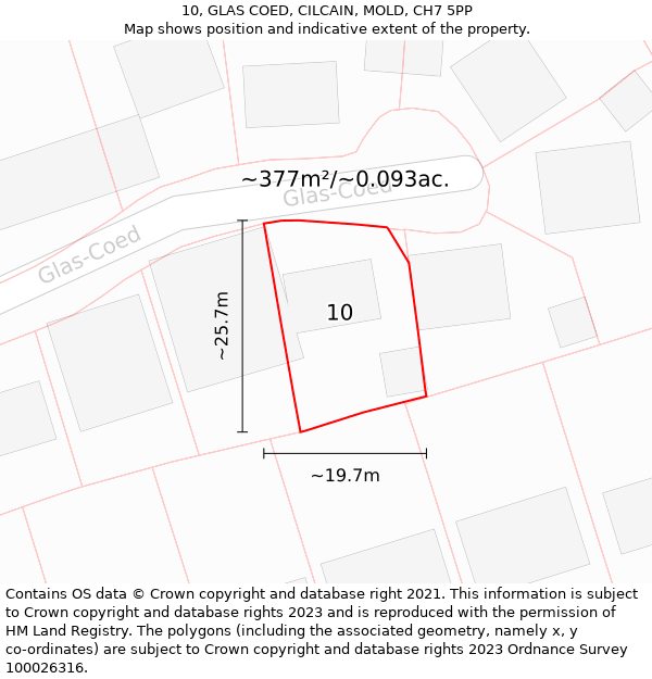 10, GLAS COED, CILCAIN, MOLD, CH7 5PP: Plot and title map