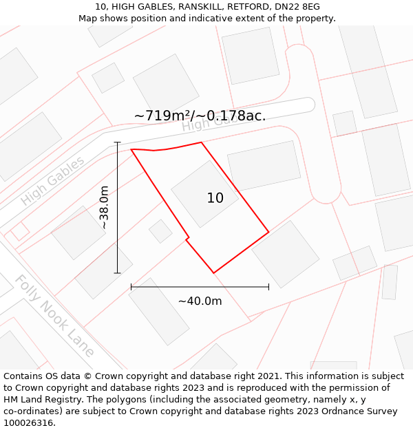 10, HIGH GABLES, RANSKILL, RETFORD, DN22 8EG: Plot and title map