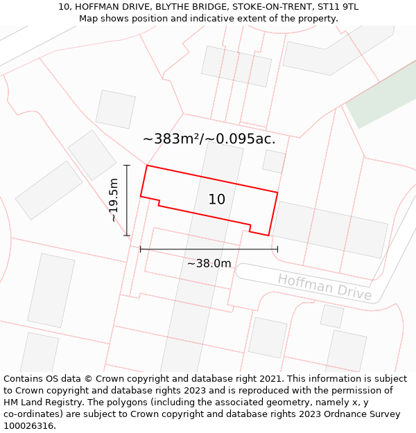 10, HOFFMAN DRIVE, BLYTHE BRIDGE, STOKE-ON-TRENT, ST11 9TL: Plot and title map