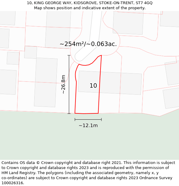 10, KING GEORGE WAY, KIDSGROVE, STOKE-ON-TRENT, ST7 4GQ: Plot and title map