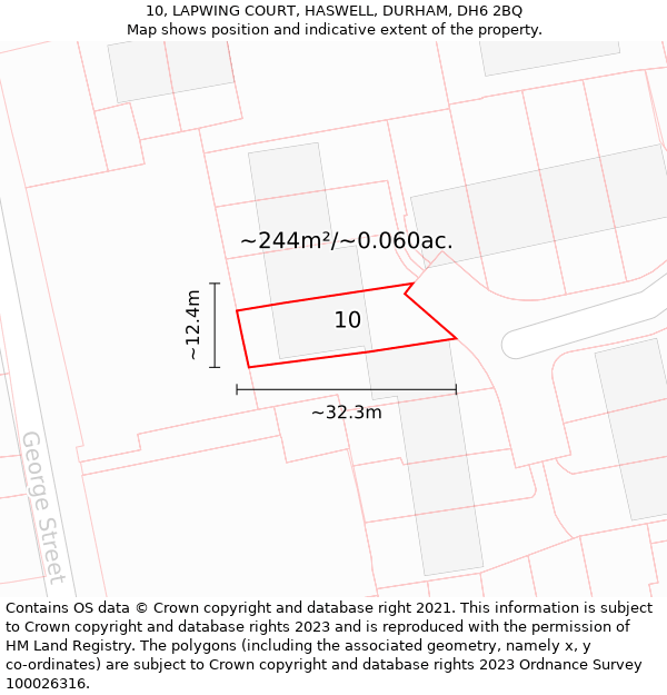 10, LAPWING COURT, HASWELL, DURHAM, DH6 2BQ: Plot and title map