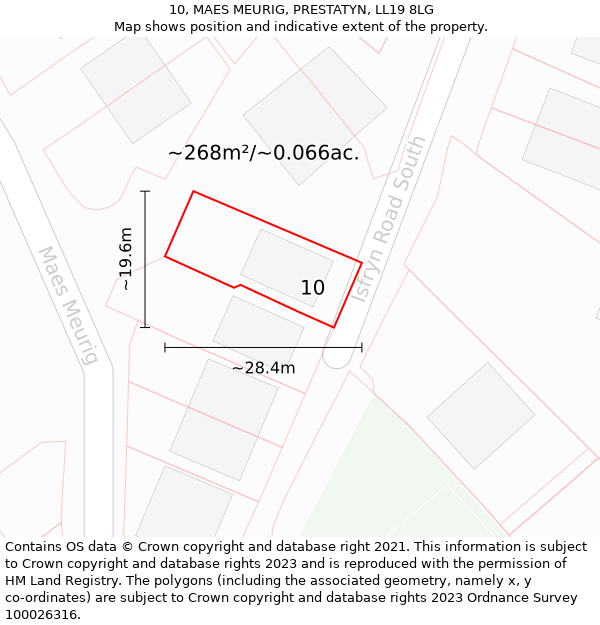 10, MAES MEURIG, PRESTATYN, LL19 8LG: Plot and title map