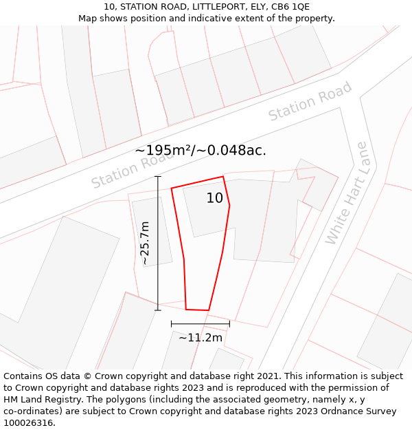 10, STATION ROAD, LITTLEPORT, ELY, CB6 1QE: Plot and title map