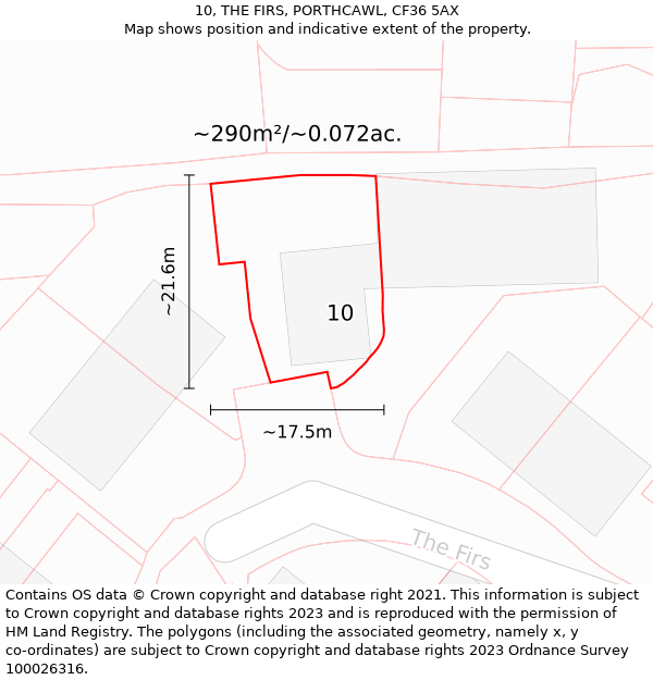 10, THE FIRS, PORTHCAWL, CF36 5AX: Plot and title map