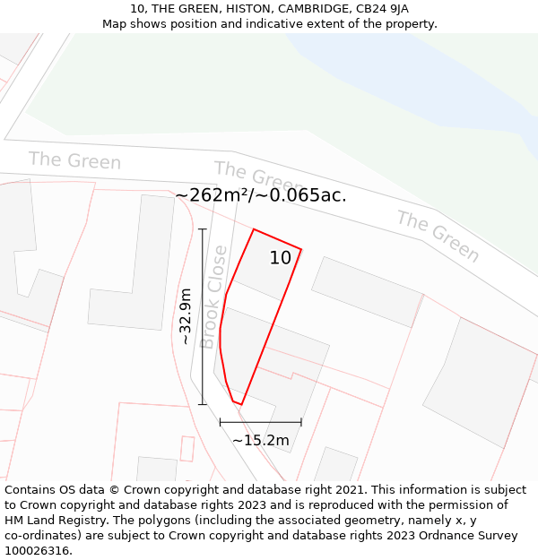 10, THE GREEN, HISTON, CAMBRIDGE, CB24 9JA: Plot and title map