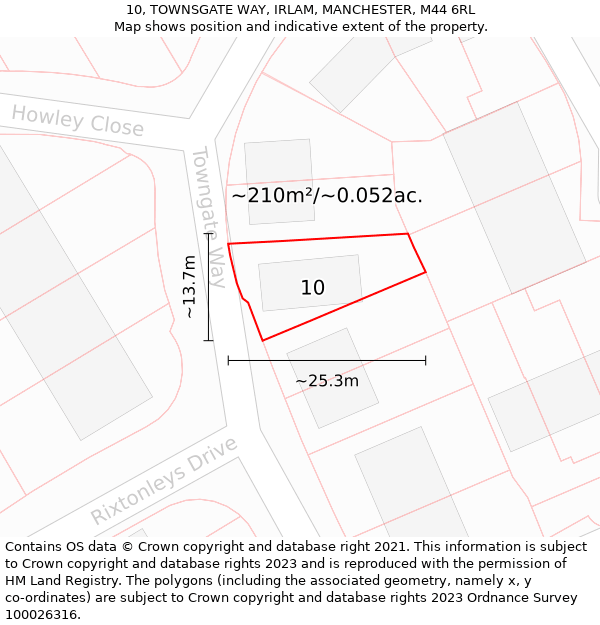 10, TOWNSGATE WAY, IRLAM, MANCHESTER, M44 6RL: Plot and title map