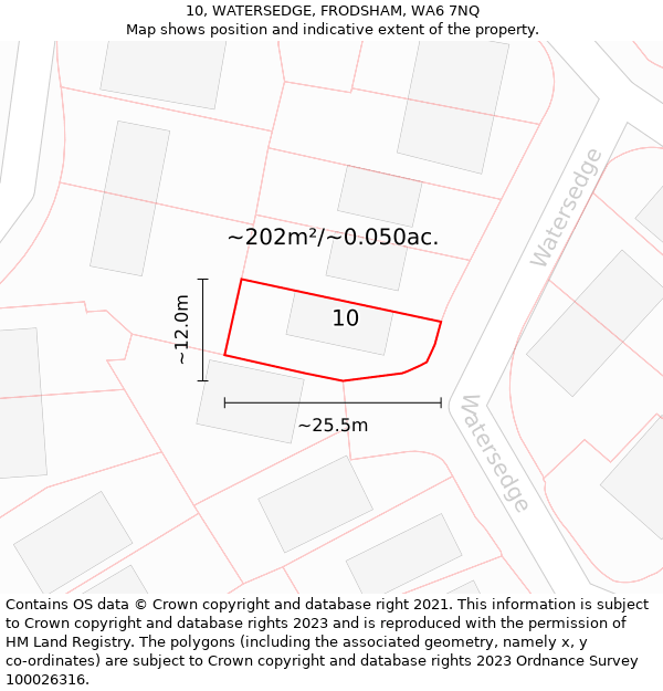 10, WATERSEDGE, FRODSHAM, WA6 7NQ: Plot and title map