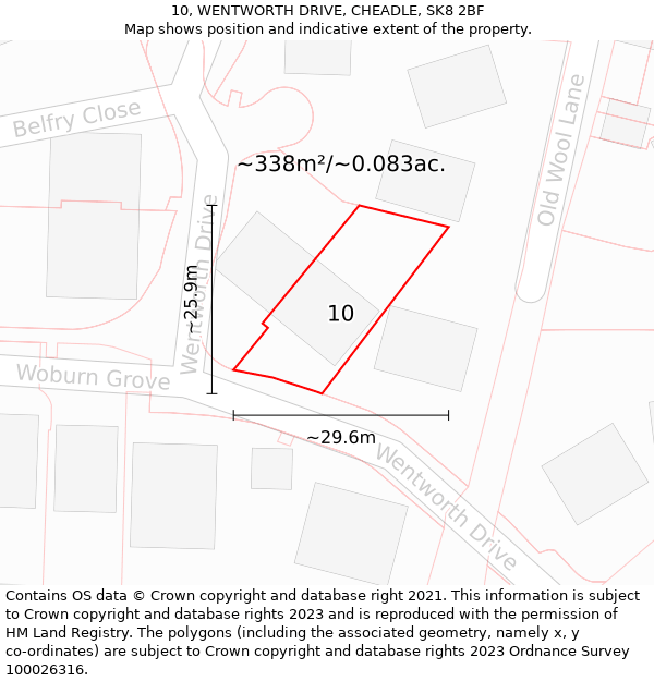 10, WENTWORTH DRIVE, CHEADLE, SK8 2BF: Plot and title map