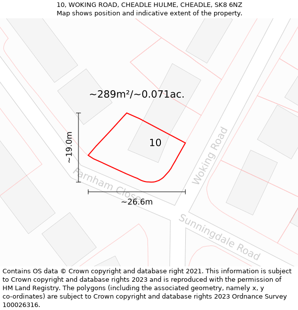 10, WOKING ROAD, CHEADLE HULME, CHEADLE, SK8 6NZ: Plot and title map