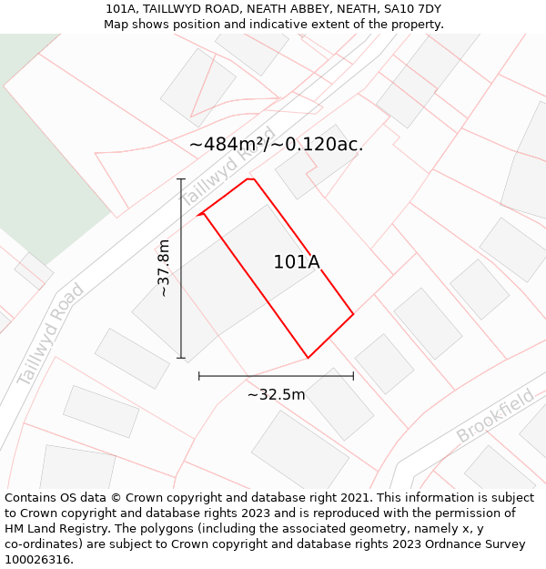 101A, TAILLWYD ROAD, NEATH ABBEY, NEATH, SA10 7DY: Plot and title map