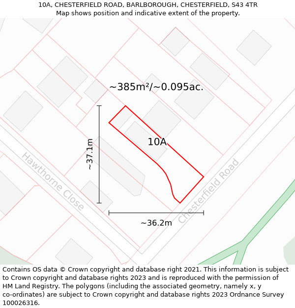 10A, CHESTERFIELD ROAD, BARLBOROUGH, CHESTERFIELD, S43 4TR: Plot and title map