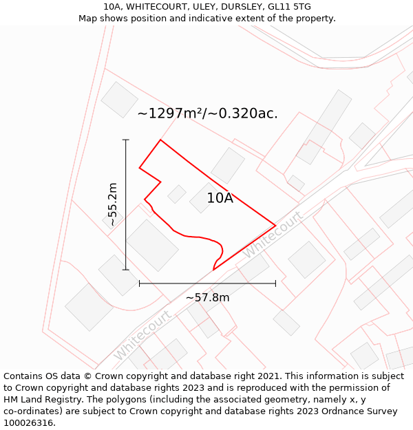 10A, WHITECOURT, ULEY, DURSLEY, GL11 5TG: Plot and title map