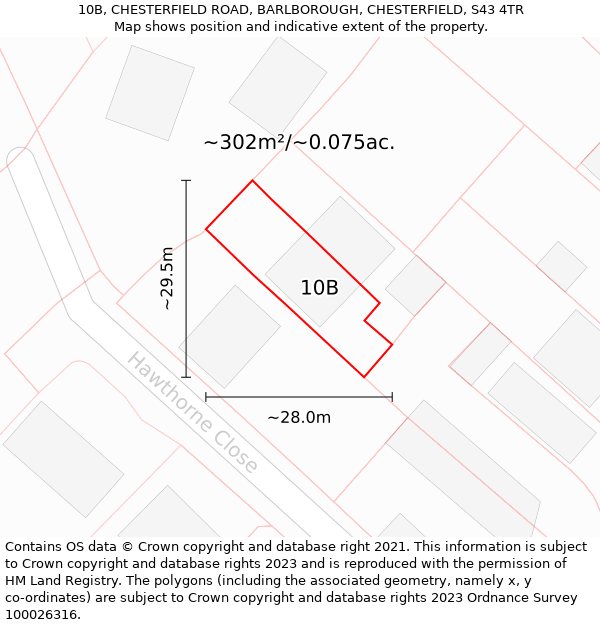 10B, CHESTERFIELD ROAD, BARLBOROUGH, CHESTERFIELD, S43 4TR: Plot and title map