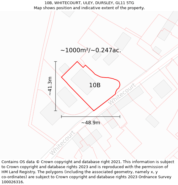 10B, WHITECOURT, ULEY, DURSLEY, GL11 5TG: Plot and title map