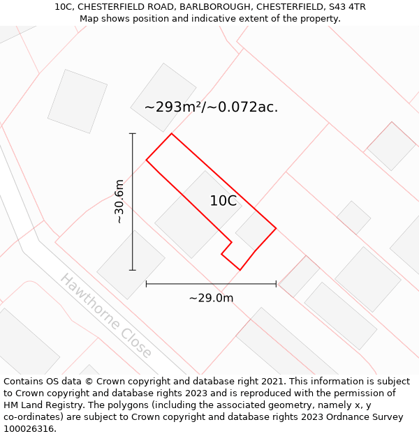 10C, CHESTERFIELD ROAD, BARLBOROUGH, CHESTERFIELD, S43 4TR: Plot and title map